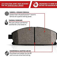 Power Stop K6075 Front and Rear Z23 Carbon Fiber Brake Pads with Drilled & Slotted Brake Rotors Kit
