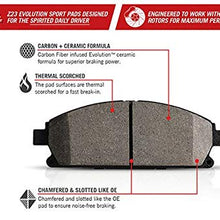 Power Stop K6083 Front and Rear Z23 Carbon Fiber Brake Pads with Drilled & Slotted Brake Rotors Kit