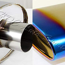 S SIZVER Weld-On Muffler Series 5.5" Oval Euro Burnt Tip Stainless Weld-On Exhaust Muffler 2.5" Inlet Universal 2