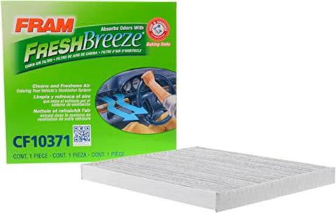 FRAM Fresh Breeze Cabin Air Filter Replacement for Car Passenger Compartment w/ Arm and Hammer Baking Soda, Easy Install, CF10371 for GM Vehicles