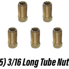 ASD Brake Line Fittings Assortment For 3/16" Tube (3/8" - 24 Thread, Inverted Flare) (Pack of 15-5 Short Nuts, 5 Long Nuts, 5 Unions)