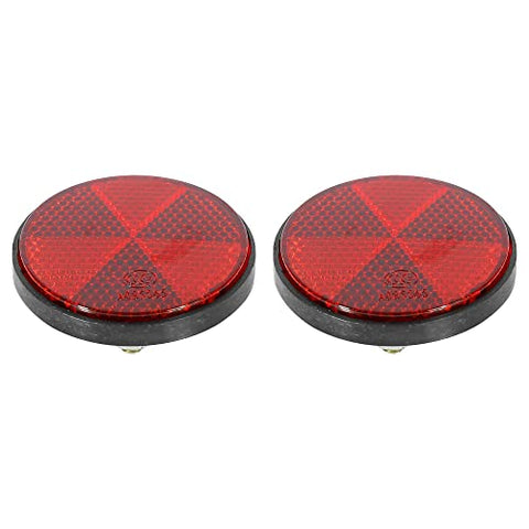 F FIERCE CYCLE Pair M6x1.0 Red Plastic Universal Screw Mount Reflective Warning Reflector for Motorcycle Bike