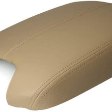 A ABIGAIL Center Console Armrest Cover for 2008 2009 2010 2011 2012 Honda Accord Auto Leather Suture Console Lid Cover Replacement (Beige)