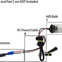 Foonee 2pc H1 LED Headlight Replacement Male Plug Single Diode Converter Wiring Connecting Lines for LED Headlights Bulb Conversion (H1 H3 Converter Wiring)