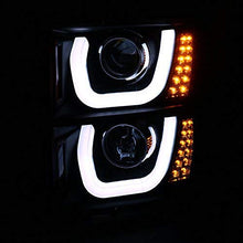 Spec-D Tuning 2LHP-SIV14JM-TM Chevy Silverado 1500 Pickup Black Dual Halo LED Signal Projector Headlights