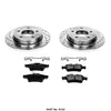 Power Stop K123 Rear Z23 Carbon Fiber Brake Pads with Drilled & Slotted Brake Rotors Kit