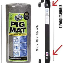 Pig Mat Oil Absorbent Pads Dispenser Bundle - 50 feet x 15 feet Roll of Oil Mat (25201) | 1 Mat Roll Holder (57701)