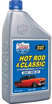 Lucas Oil 10687-6PK SAE 10W-30 Hot Rod and Classic Car High Performance Motor Oil - 1 Quart Bottle, (Case of 6)