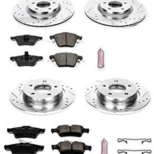 Power Stop K4056 Front & Rear Brake Kit with Drilled/Slotted Brake Rotors and Z23 Evolution Ceramic Brake Pads