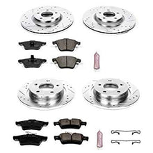 Power Stop K4056 Front and Rear Z23 Carbon Fiber Brake Pads with Drilled & Slotted Brake Rotors Kit