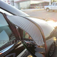 TRUE LINE Automotive Two Piece Carbon Fiber Black Mirror Rain Visor Guard