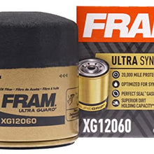 FRAM Ultra Synthetic Automotive Replacement Oil Filter, Designed for Synthetic Oil Changes Lasting up to 20k Miles, XG12060 with SureGrip (Pack of 1)