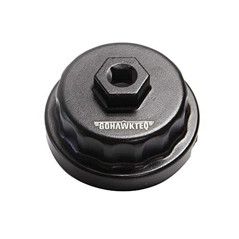 GOHAWKTEQ Oil Filter Wrench Removal Tool Compatible with 64mm Cartridge Housing Toyota RAV4 Camry Tundra Sienna 2.5L-5.7L Oil Cap Wrench Remover