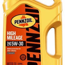 Pennzoil 550045218 Motor Oil, High Mileage, 5W-30, 5 Qts. - Quantity 3