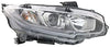 Partomotive For 16-19 Civic Front Headlight Headlamp Halogen Head Light w/Bulb Right Side