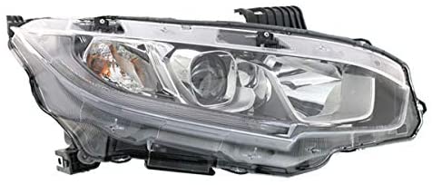 Koolzap For 16-19 Civic Front Headlight Headlamp Halogen Head Light w/Bulb Right Side