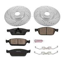 Power Stop K6349 Front Z23 Carbon Fiber Brake Pads with Drilled & Slotted Brake Rotors Kit