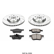 Power Stop K3004 Front Z23 Carbon Fiber Brake Pads with Drilled & Slotted Brake Rotors Kit