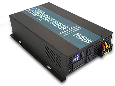 WZRELB High Efficiency 2500W Continuous Power 5KW Surge 12V DC Pure Sine Wave Inverter