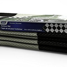 Camco Large Reversible Outdoor Patio Mat - Easy to Clean, Perfect for Picnics, Cookouts, Camping, and The Beach (9' x 12', B/W Checkered Design) (42827), Black & White Checkered