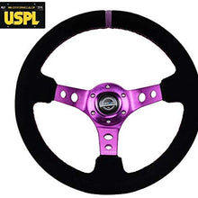 NRG Innovations Reinforced Suede Steering Wheel RST-006S-PP + U.S. Performance Lab Air Freshener