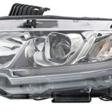 Partomotive For CAPA 16-19 Civic Front Headlight Headlamp Halogen Head Light w/Bulb Driver Side