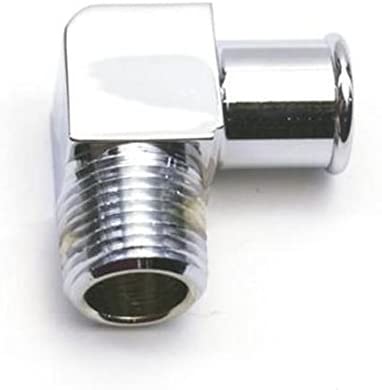 Chrome 90 Degree Heater Hose Fitting, 5/8 Inch Hose