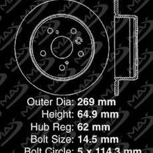 [Rear] Max Brakes Elite XDS Rotors with Carbon Ceramic Pads KT017582