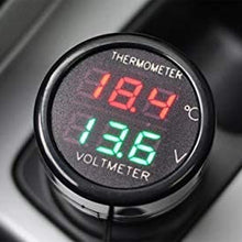 Car Temperature Clock Universal Auto Dashboard Digital Clocks with Blacklight And LCD Screen Adjustable Vehicle Temperature Gauge Support 12h/24h Transformation Modes-Thermometer Voltmeter C