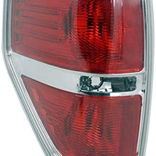 Tail Light Lens and Housing Compatible with 2009-2014 Ford F-150 Styleside Chrome trim CAPA Driver Side