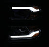 ZMAUTOPARTS For Chevy Silverado 1500 LED Tube Projector Headlights Black
