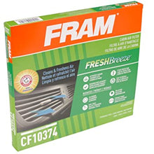 Fram Fresh Breeze - Filtro de aire para cabina Arm & Hammer Baking Soda, CF10374 para vehículos Dodge/Toyota