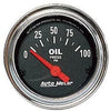 AUTO METER 2522 Traditional Chrome Electric Oil Pressure Gauge, Regular, 2.3125 in.
