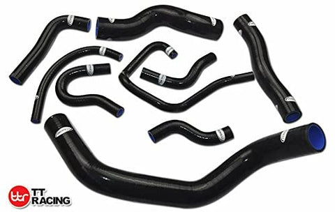 Silicone Radiator Hose Kit for Nissan Silvia S14 S15 SR20DET 200SX 2.0L Turbo 9pcs Black