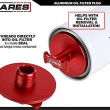 ARES 55012 - Herramienta de tapón de filtro de aceite de aluminio – Compatible con motores diesel Dodge Ram 2500 y 3500 5.9L y 6.7L Cummins – Eliminar e instalar filtros de aceite sin derrames – Mango ergonómico en T