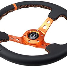 NRG Innovations Reinforced Leather Steering Wheel RST-006OR + U.S. Performance Lab Air Freshener