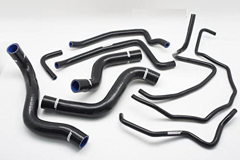 Autobahn88 Radiator Coolant & Heater Silicone Hose Kit fits for 2003-2012 Mazda RX8 SE3P 13B MSP (Black -with Clamp Set)