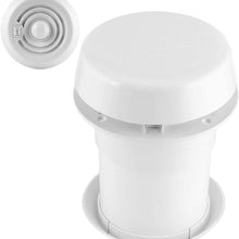 Qiilu RV Fan, 12V ABS Roof Fan 5000R/min LED Air Ceiling Ventilation Grille Round for Campers Motorhome Travel Trailer Van