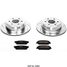 Power Stop K2083 Rear Z23 Carbon Fiber Brake Pads with Drilled & Slotted Brake Rotors Kit