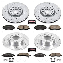 Power Stop K6373 Front and Rear Z23 Carbon Fiber Brake Pads with Drilled & Slotted Brake Rotors Kit