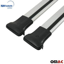 OMAC Roof Racks Lockable Cross Bars Carrier Cargo Racks Rail Aluminium Silver Set 2 Pcs. for Nissan Qashqai +2 NJ10 2009-2013