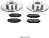 Power Stop K1335 Front Brake Kit with Drilled/Slotted Brake Rotors and Z23 Evolution Ceramic Brake Pads,Silver Zinc Plated