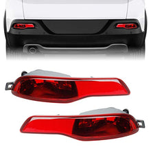 HERCOO Rear Bumper Reflector Driver Passenger Side Light Lamp Lens Cover Compatible with Jeep Cherokees 2014 2015 2016 2017 2018