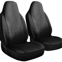 Motorup America Auto Seat Cover Full Set - Fits Select Vehicles Car Truck Van SUV - Newly Designed PU Leather - Black Beige