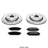 Power Stop K2219 Front Z23 Carbon Fiber Brake Pads with Drilled & Slotted Brake Rotors Kit