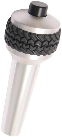 DV8 Offroad | Replacement Automatic Transmission Shift Knob for Wrangler TJ | Billet Aluminum | Includes Patented Tire Tread Rubber Grip | Silver Finish
