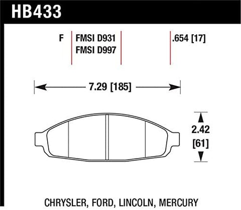 Hawk Performance HB433F.654 HPS Disc Brake Pad