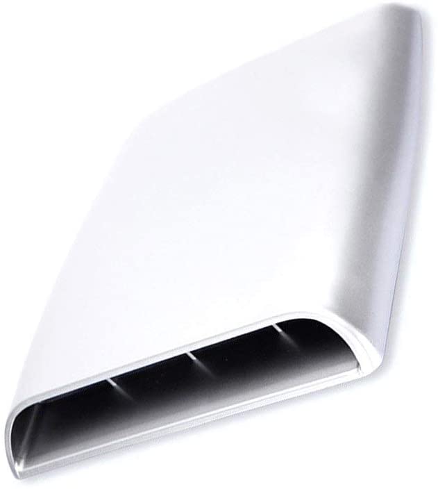 YJXUSHYQ Hood Intake Panel Air Flow Intake Hood Scoop Vent Bonnet Cover Universal Silver ABS Plastic Hood Cover Decor Car Decorative