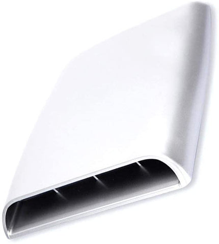 YJXUSHYQ Hood Intake Panel Air Flow Intake Hood Scoop Vent Bonnet Cover Universal Silver ABS Plastic Hood Cover Decor Car Decorative