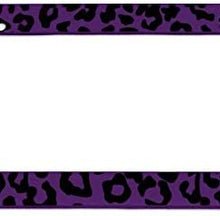 Motorup America Auto License Plate Frame Cover - Fits Select Vehicles Car Truck Van SUV - Wild Purple Leopard Print